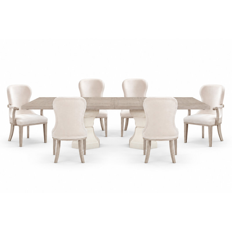 Ensemble de salle à manger 7 pièces pour 6 tables extensibles Iralyn, 4 chaises d'appoint et 2 chaises avec accoudoirs Iralyn