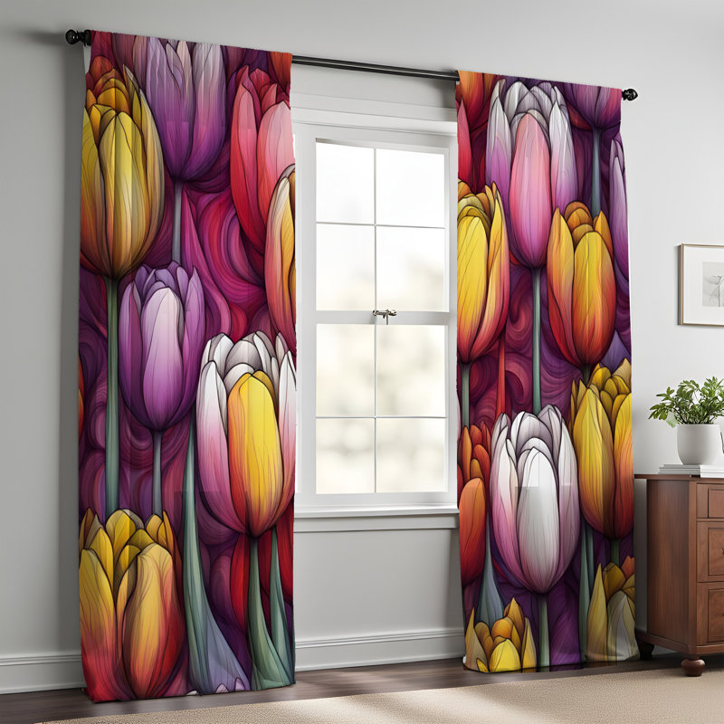 Paire de rideaux semi-transparents en polyester Elyistan, L 20 po x L 61 po
