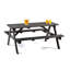 Priscilla 6 - Person Wood Patio Dining Set with Rectangular Table-403510004-487890169
