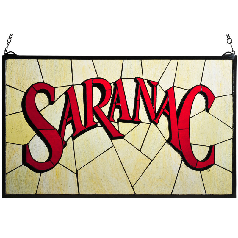 28"W X 17"H Saranac Stained Glass Window
