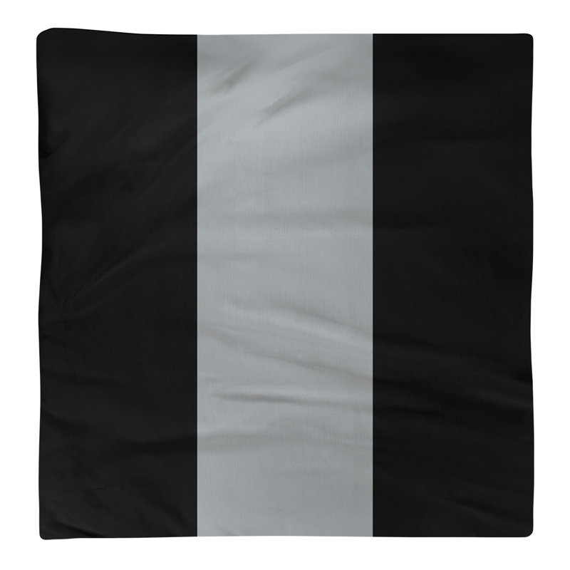 Polyester Striped Square Napkin, Black/Silver