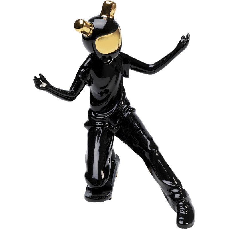 Skating Astronaut Black Figurine