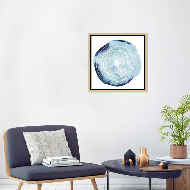 «Tree Ring Overlay III» par Grace Popp - reproduction de peinture encadrée, H 37 po x l 37 po x P 1,5 po, Toile encadrée d'or