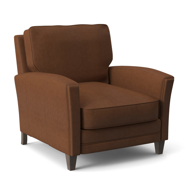 Zion Armchair, Stone, Anilina Cacao Genuine Leather