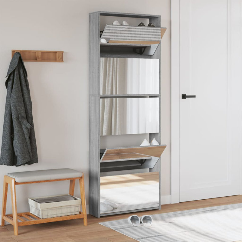 4 Pair Flip Down Shoe Storage, Sonoma Grey