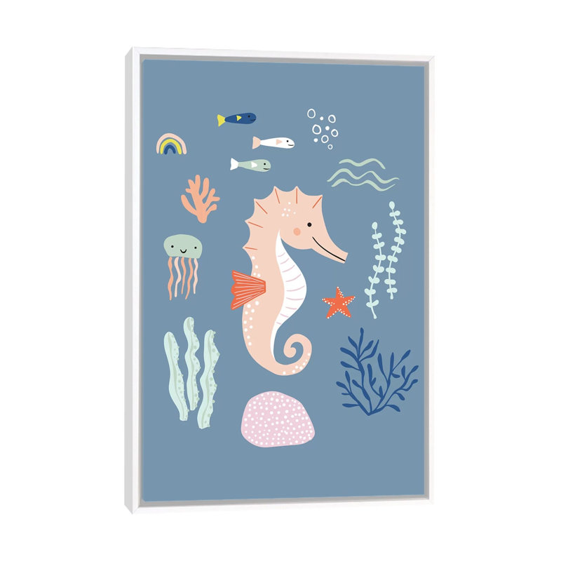 «Under the Sea IV» par Caroline Alfreds - impression d'art graphique, H 60 po x l 40po x P 1,5 po, Toile blanche encadrée