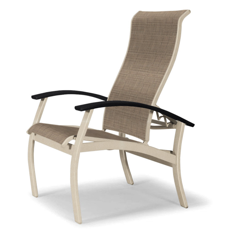Chaise de patio Askar, Beacon taupe Sunbrella®, Noir, Désert texturé
