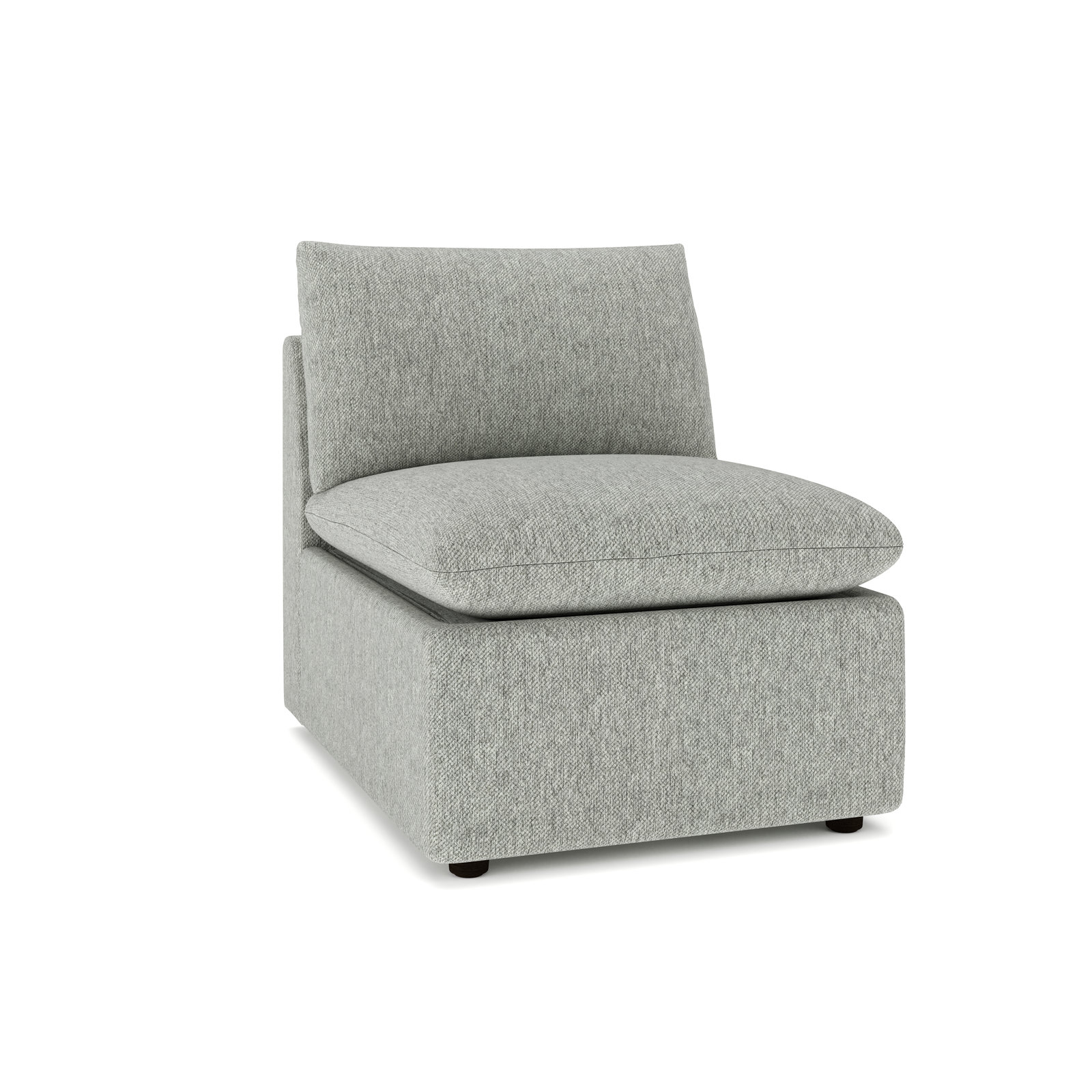  Kallie Upholstered Modular Armless Chair, Ticket Smoke