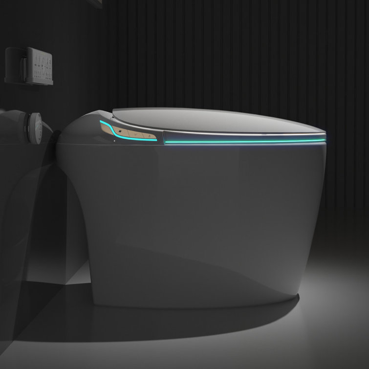 Smart Toilet with Bidet Built In, Intelligent One Piece Toilet , Auto Open/Close Seat Foot Sensor