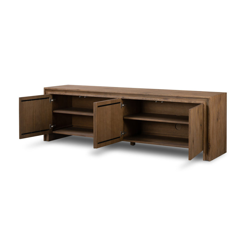 Chalmers Media Console-Weathered Oak, Weathered Oak