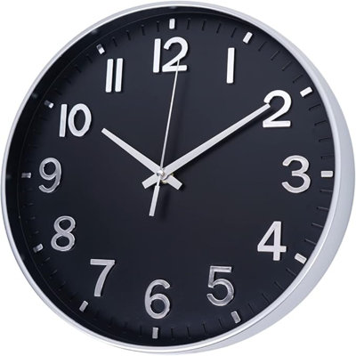 HZDHCLH Modern Wall Clocks Battery Operated12 Inch Silent Non Ticking Round Clock For WallWall Clock For Kitchen Bedroom Living Room Office Classroom Decor (Black)