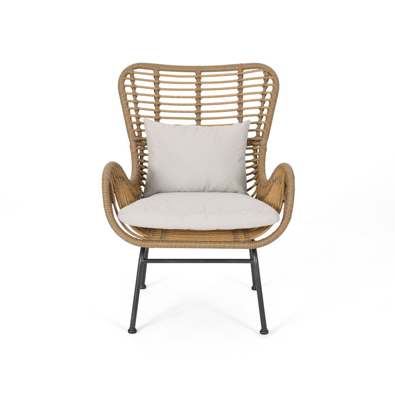 Bowerman Upholstered Armchair, Beige / Light Brown