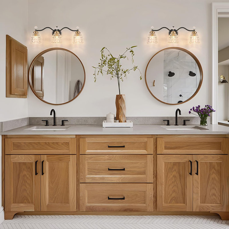 Luminaire de meuble-lavabo vintage avec abat-jour fleur en cristal, applique murale à 4 lumières pour miroir, design moderne et élégant, installation facile, compatible avec douille E26