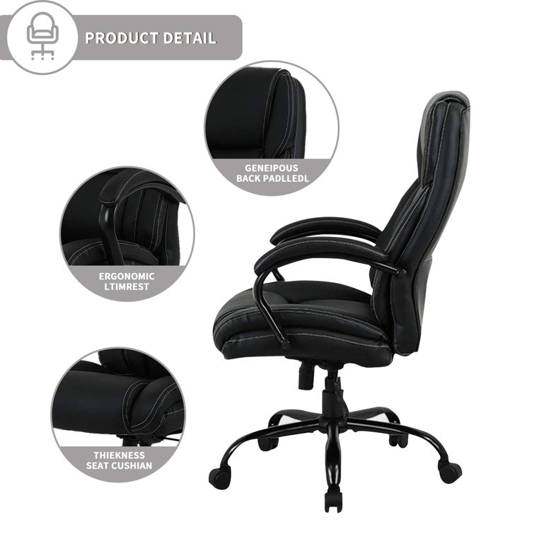 Extra Wide Big & Tall 500 Lbs. Capacity Mesh Office Chair w/ Vinyl Seat -  28W Seat