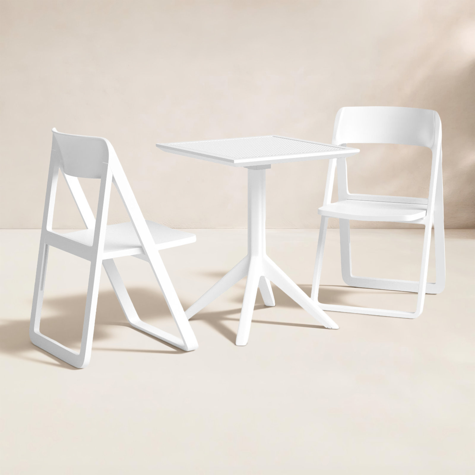 Farrah 24" Patio Bistro Set, White