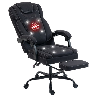 500LBS Ergonomic Massage Office Chair Big and tall Fabric Computer Chair with Foot Rest