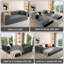 Canapé modulaire 78,8 po, aucun assemblage requis, siège profond, canapé modulaire réarrangable, revêtement en velours côtelé confortable, canapé inclinable peu encombrant-1566600600