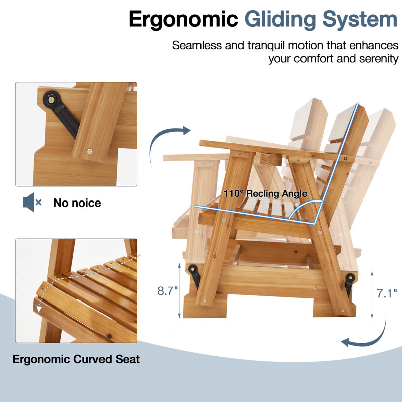 Outdoor High Back Glider Chair Set