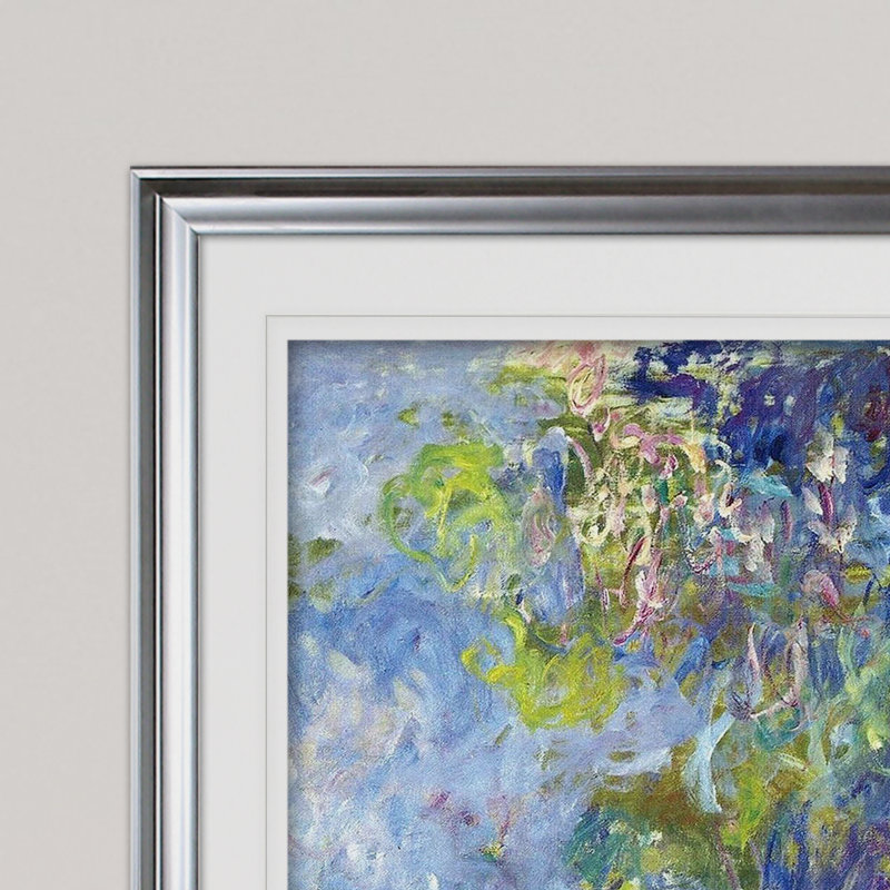 «Wisteria» par Claude Monet, reproduction, Impression encadrée, H 28 po x l 38 po, Argent argent