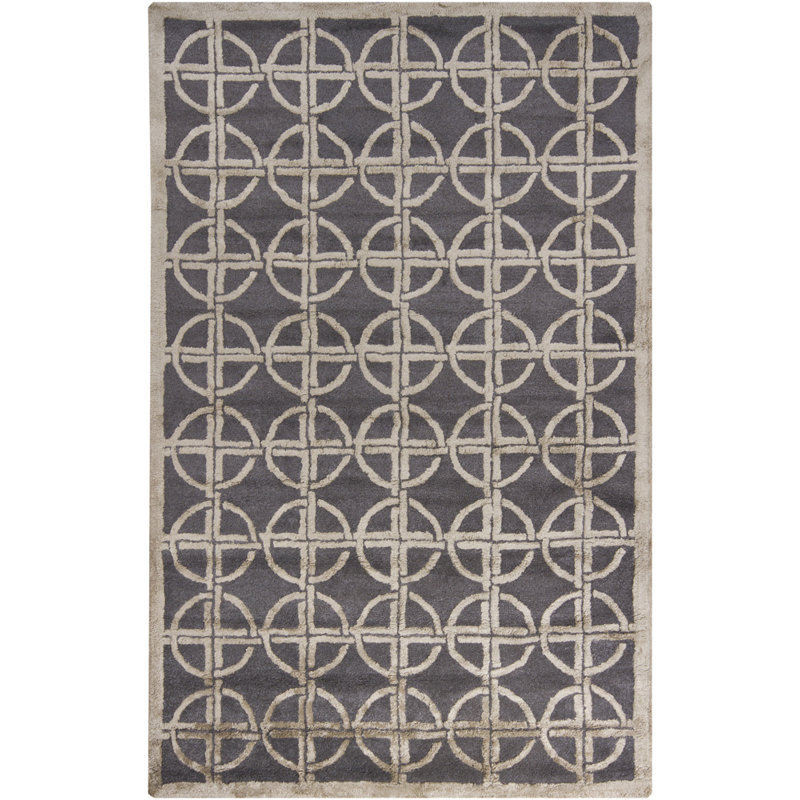 Tapis gris zone géométrique Lee-Yin, Rectangle 5 pi x 8 pi