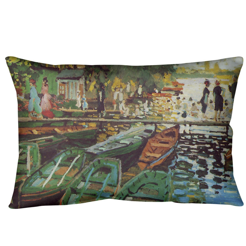 Coussin de salle de bain monet à la grenouillere claude, Simili suède
