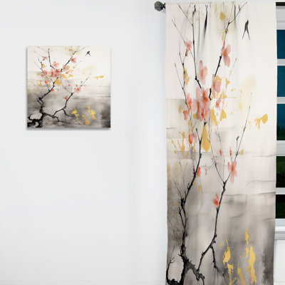 Asian Art Sumi Blossom I - Rideau abstrait occultant Asian Art - 1 panneau