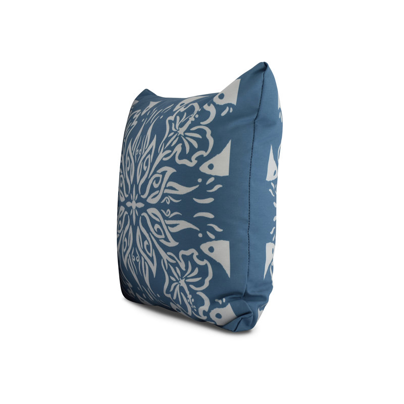 Housse de coussin d'extérieur carré cubique Flare Flare, Bleu sarcelle, 18 po x 18 po
