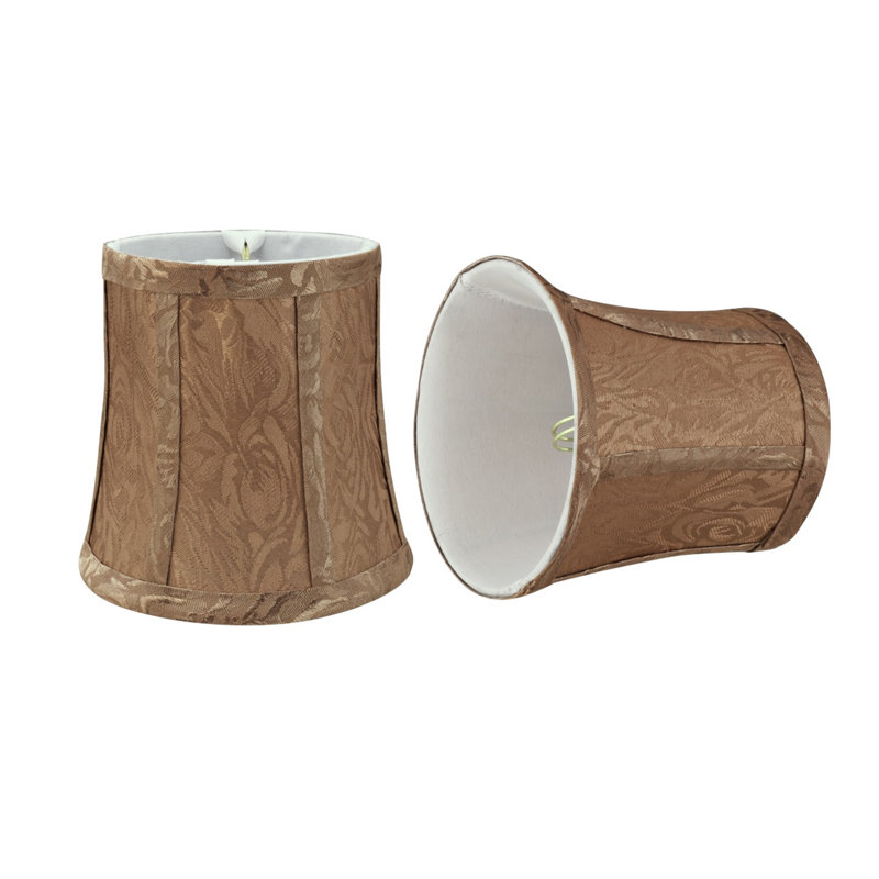 Abat-jour en lin de style candélabre à cloche H 5 po x l 5 po (attache) brun