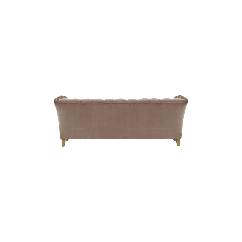 Lilo 3 Seater Velvet Sofa, Like Oak, Pink