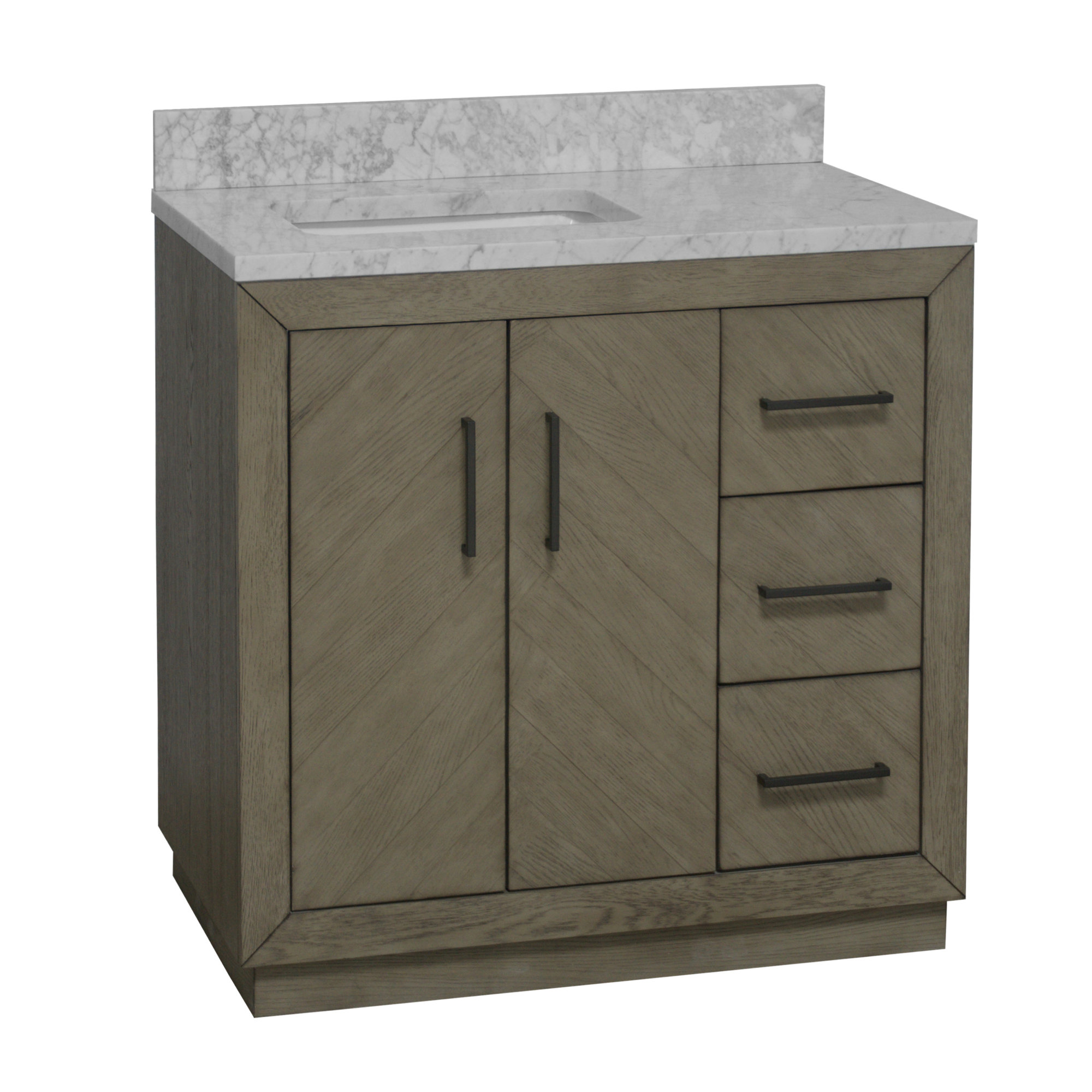 Sadelle 36'' Single Bathroom Vanity, Gray Oak