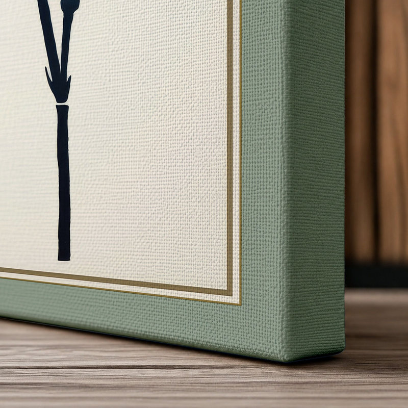 Carnation in Ink Japandi - Wrapped Canvas, 30x20 - 76.2 x 50.8 cm, Sage Border