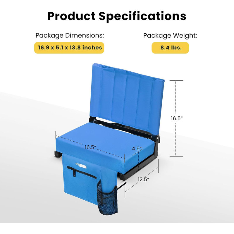 Narcizo Folding Stadium Seat, Blue