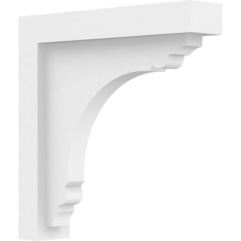 2"W x 10"D x 10"H Standard Warren Architectural Grade PVC Bracket, 10" H x 2" W x 10" D