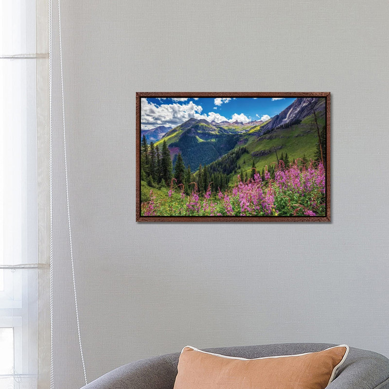 San Juan Mountain Wildflowers Landscape - Ice Lakes Basin Summer Scenery 1 Piece Wall Art on Canvas, Classic Wood