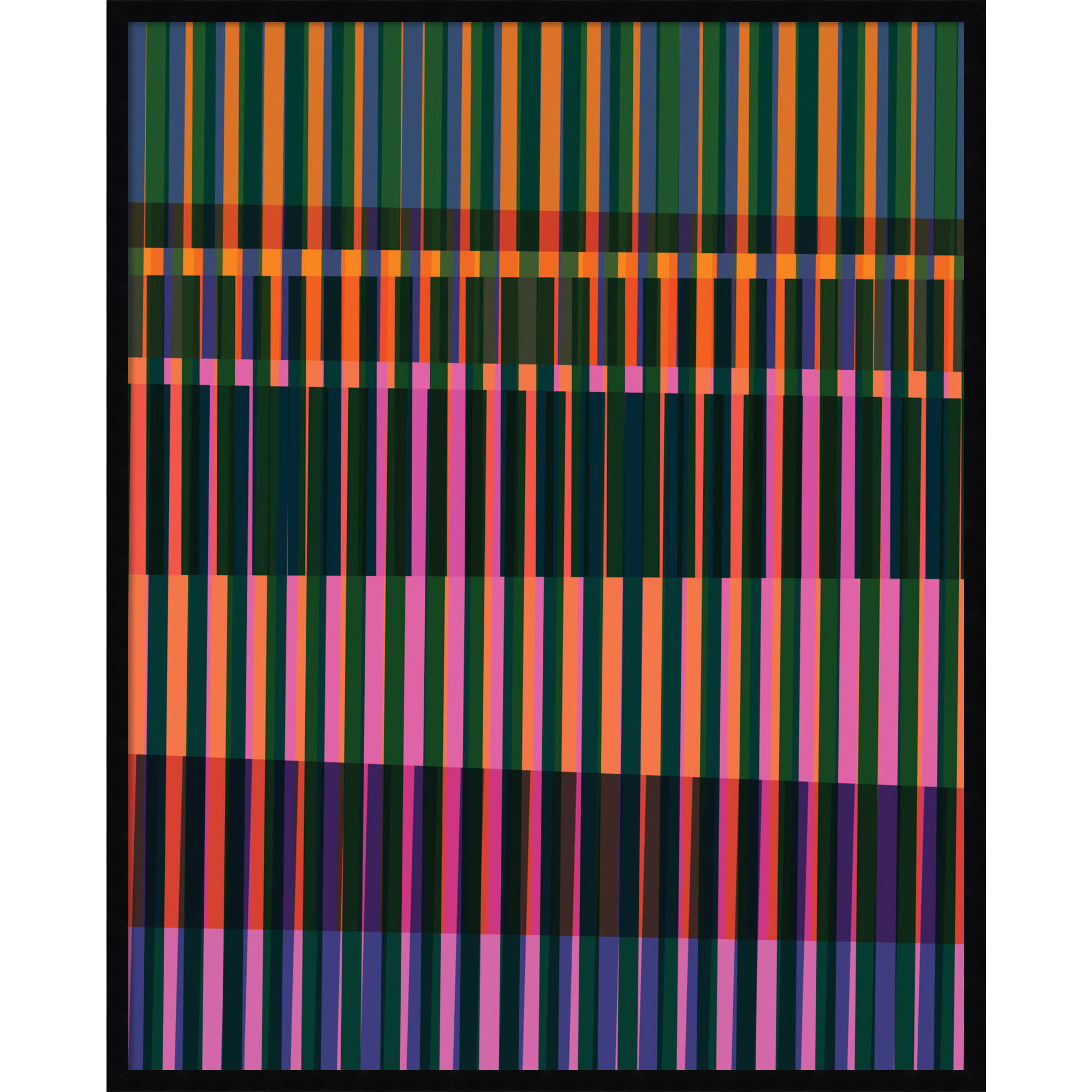 Abstract Lines 17 by Beth Vassalo, Black, 41" H x 33" W