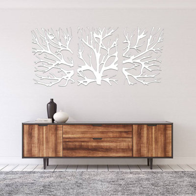Art mural arbre en métal - Silhouette d'arbre inspiré de la nature - Tenture murale rustique de ferme - Sculpture en métal industrielle moderne - Décoration intérieure intérieure - Décoration de salon de jardin - Grande pièce d'art remarquable