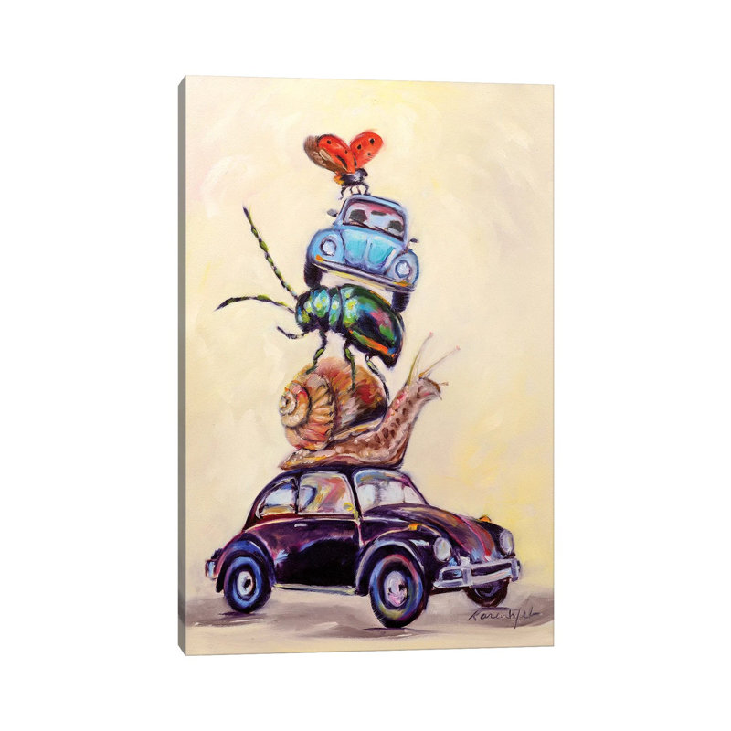 Slug Bugs by Karen Weber - Wrapped Canvas Painting, 66.04 cm H x 45.72 cm W x 1.91 cm D