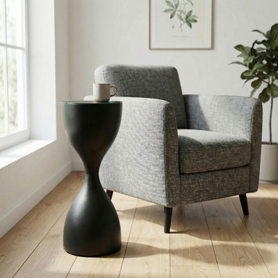 Glass Top Open Round Side Table