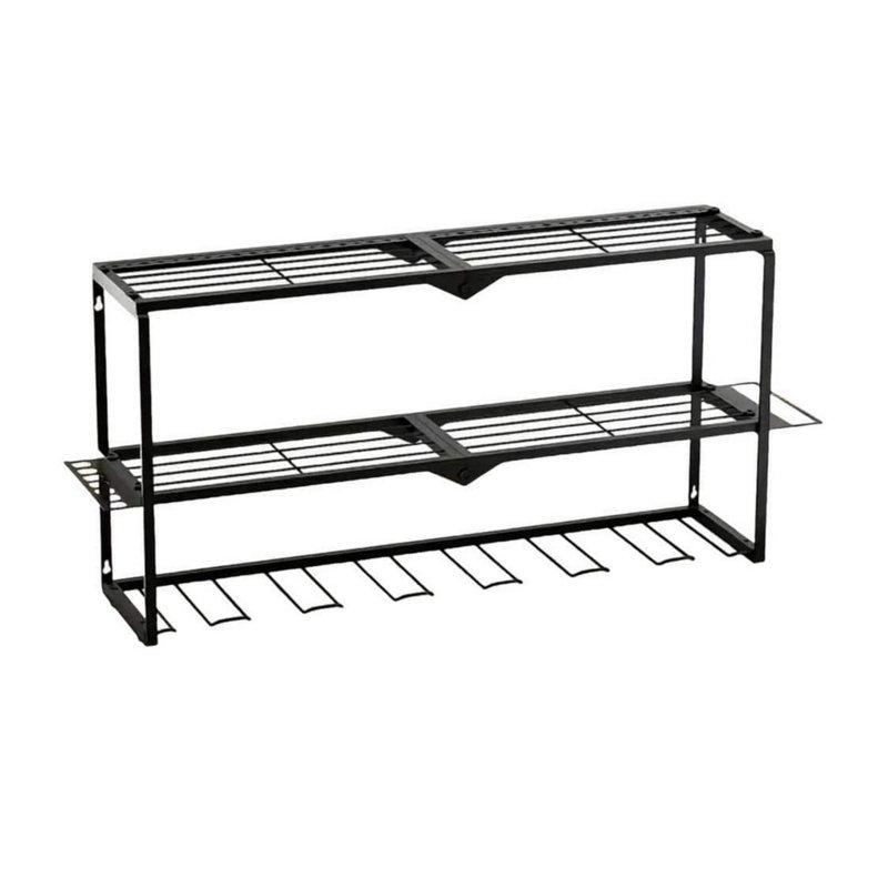 Rangement robuste pour outils électriques en métal avec 7 porte-perceuses, rangement pour outils sans fil Garage, jaune noir