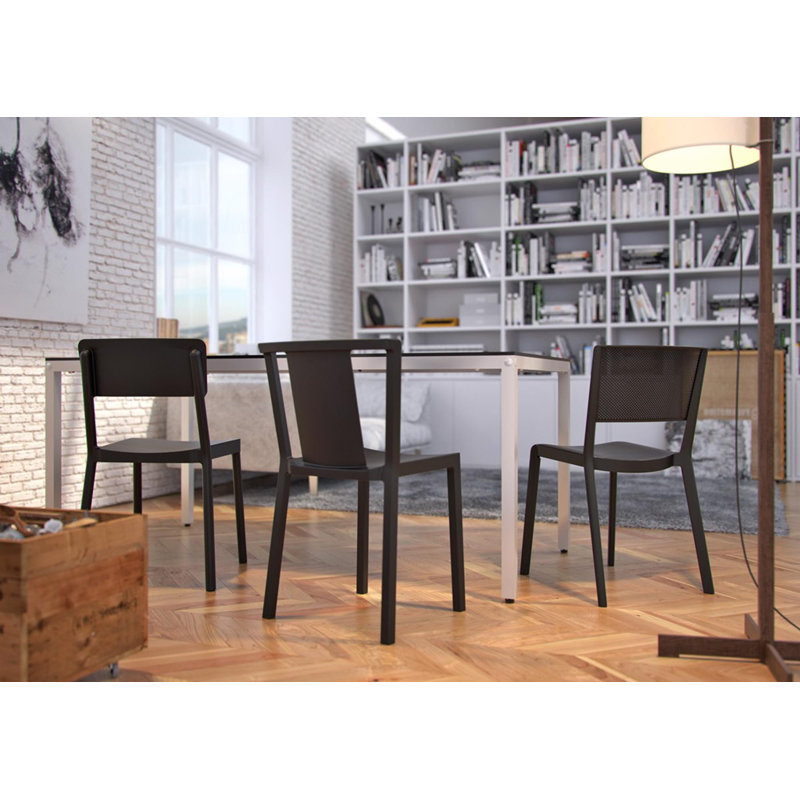 Lisboa Outdoor Dining Side Chair, Dark Gray