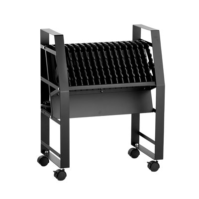 Chariot de charge mobile pour 16 appareils, station ouverte pour écrans jusqu'à 15,6 pouces, idéal pour le bureau et la salle de classe, compatible avec les Chromebook, les tablettes et les ordinateurs portables