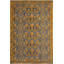Tapis jaune / gris en laine noué à la main 7 pi 7 po x 10 pi Shriya Ikat