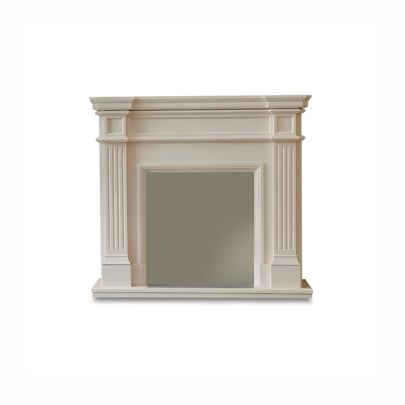 59.06"Modern Minimalist White Fireplace Mantel, 59.06"