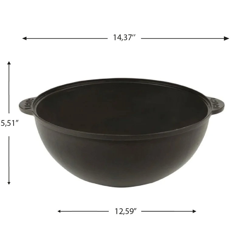 Rond de cuisson en fonte émaillée 6,5 pte / 12 po noir Lava