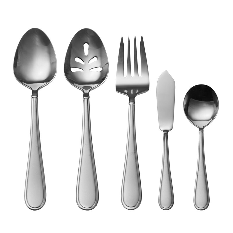 Ensemble de couverts en acier inoxydable avec ustensiles de service 45 pièces Gourmet Basics par Mikasa Westfield Frost