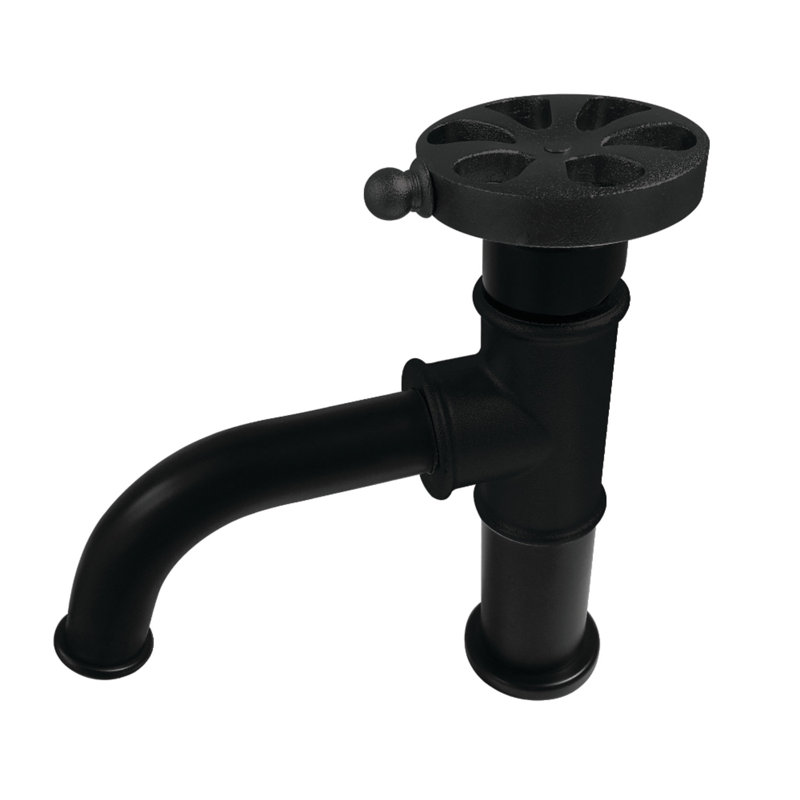 Robinet pour salle de bain à un trou avec ensemble de drain Whitaker, Noir mat