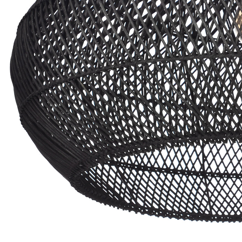Suspension vintage rétro en rotin pour salle à manger, 12.6" H X 15.75" W X 15.75" D