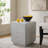 Gray Square Capiz Inlay Accent Stool with Starburst Pattern