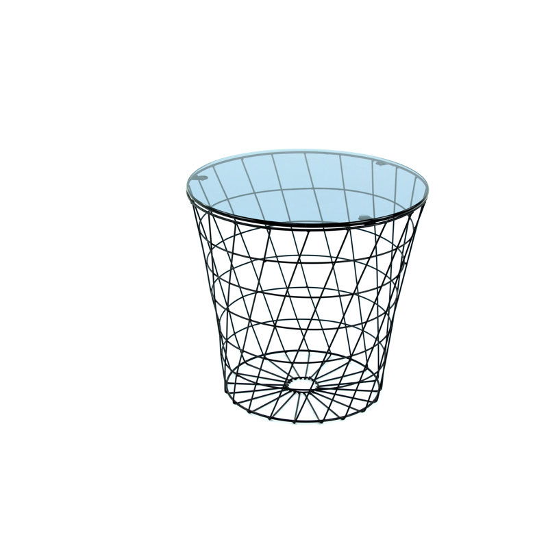 Jessee Glass Top Frame End Table