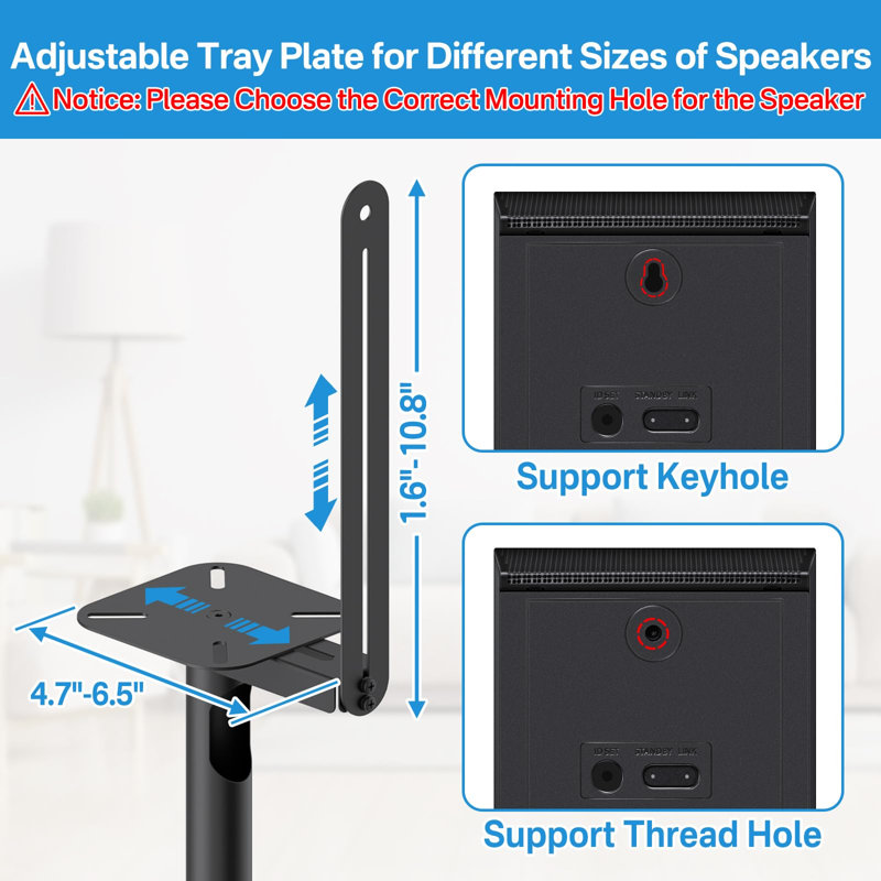 Heavy-Duty Floor Speaker Stands Pair